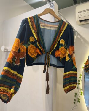 Blusa manga Pompom
