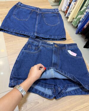 Short saia jeans puro
